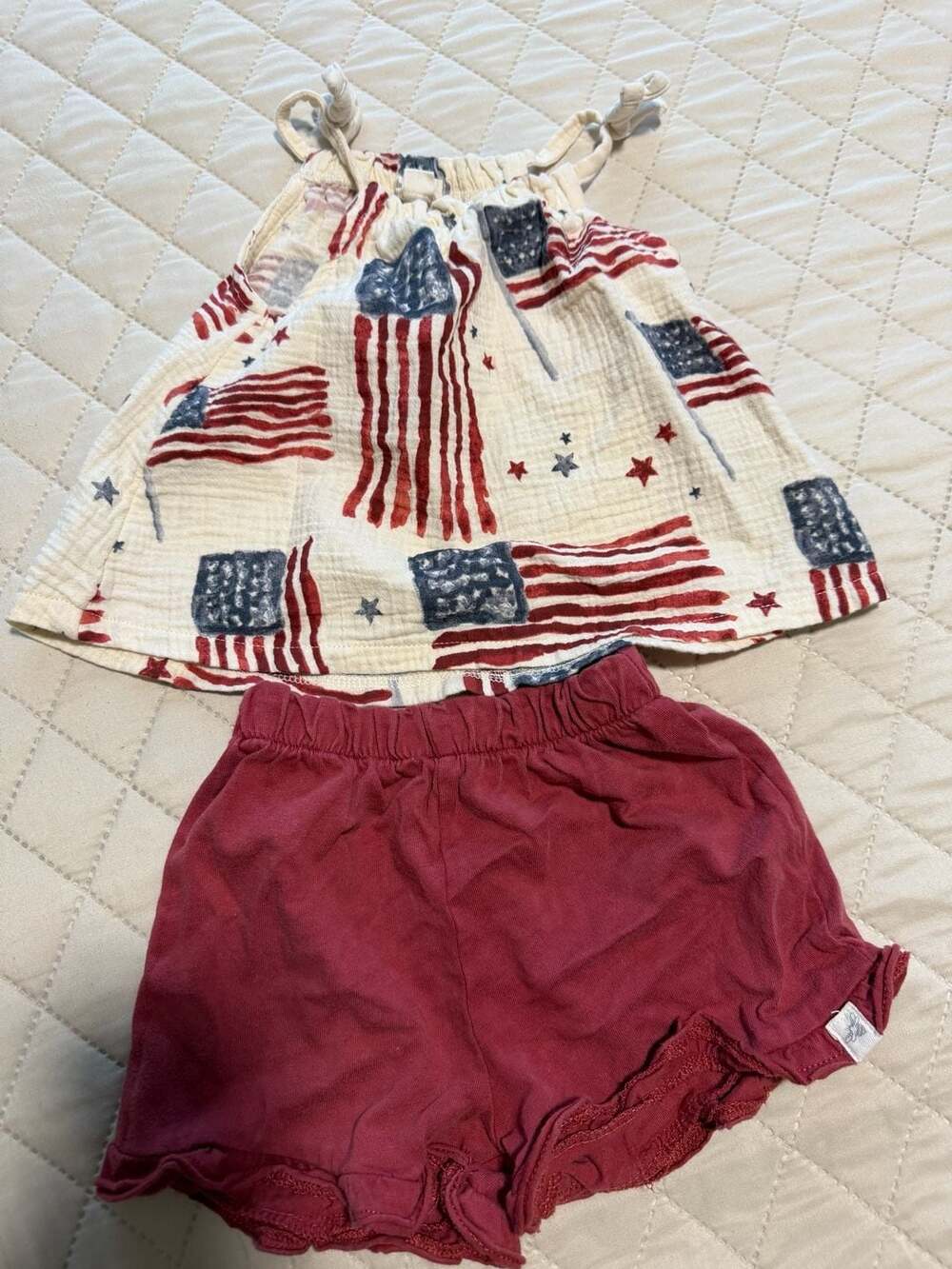 Burt's Bees Baby American Flag Tank Top and Shorts Set